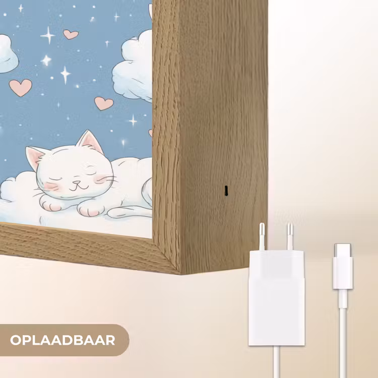 Lightbox - Wandlamp - Kitten - Wolken - Blauw — 7
