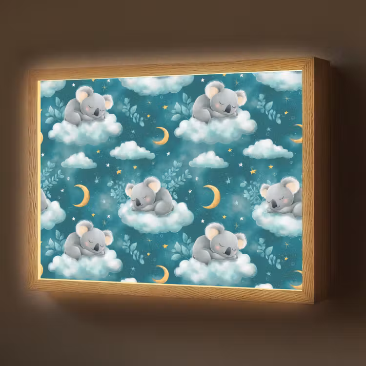 Lightbox - Wandlamp - Koala's - Betoverend - Blauw — 1