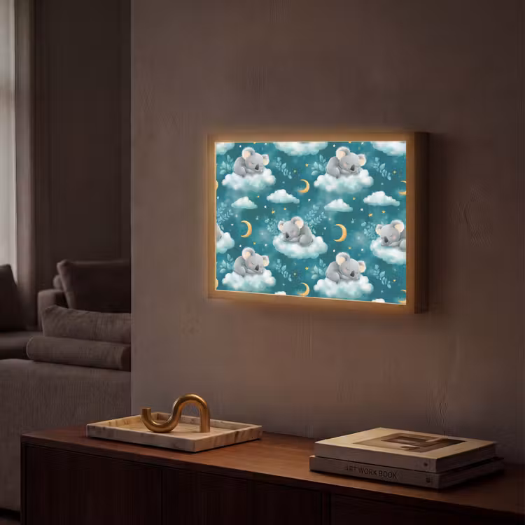 Lightbox - Wandlamp - Koala's - Betoverend - Blauw — 2