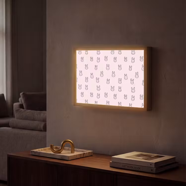 Lightbox - Wandlamp - Konijnen - Minimalistisch - Roze — 2