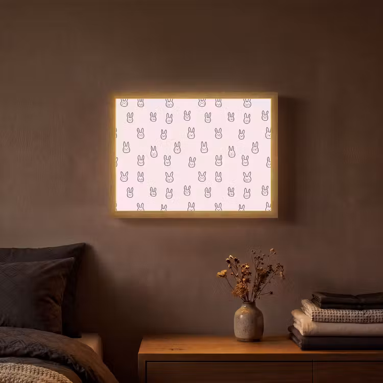 Lightbox - Wandlamp - Konijnen - Minimalistisch - Roze — 3