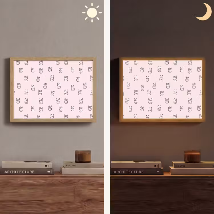 Lightbox - Wandlamp - Konijnen - Minimalistisch - Roze — 6