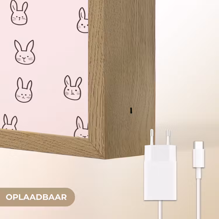 Lightbox - Wandlamp - Konijnen - Minimalistisch - Roze — 7