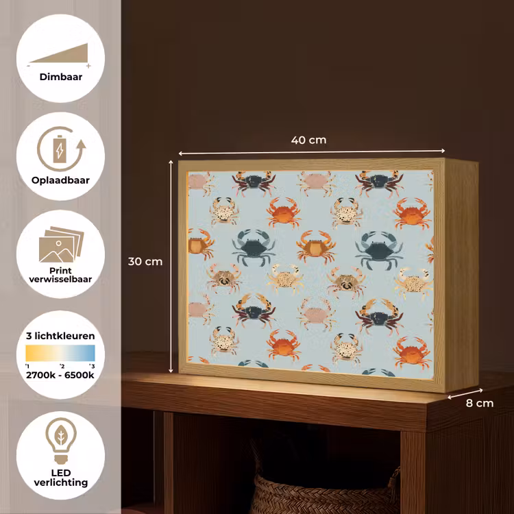 Lightbox - Wandlamp - Krabben - Speels - Kleurrijk — 10