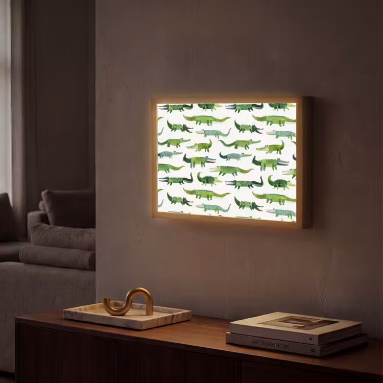 Lightbox - Wandlamp - krokodillen - Speels - Groen — 2