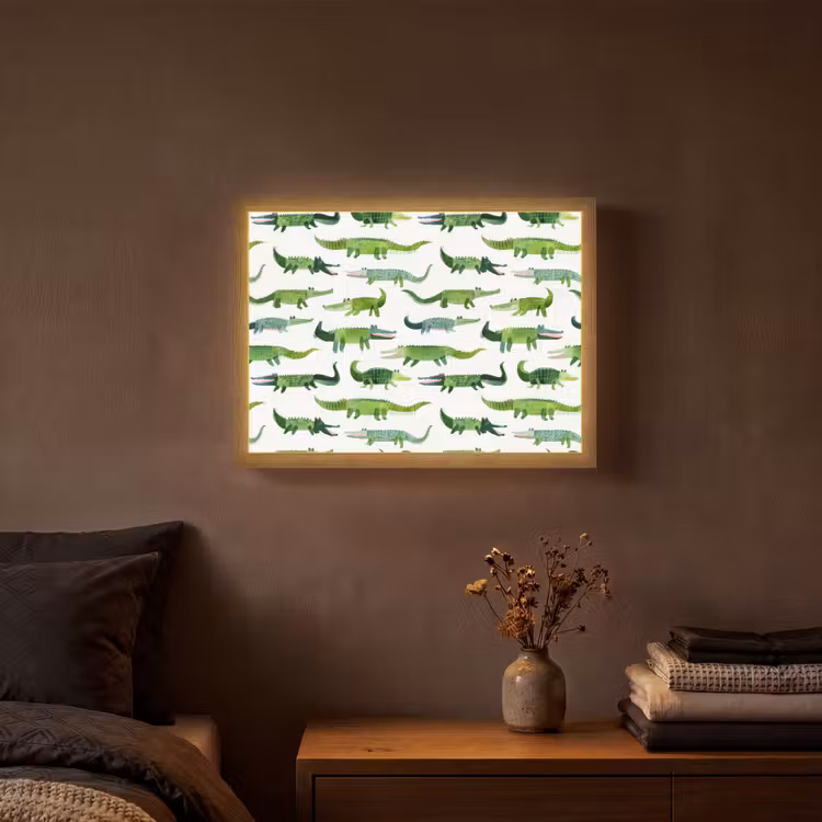 Lightbox - Wandlamp - krokodillen - Speels - Groen — 3