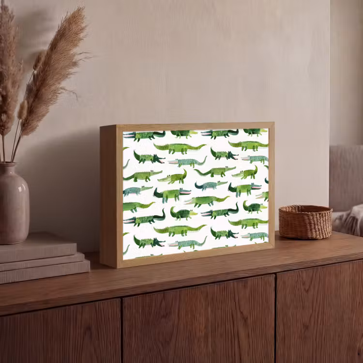 Lightbox - Wandlamp - krokodillen - Speels - Groen — 4