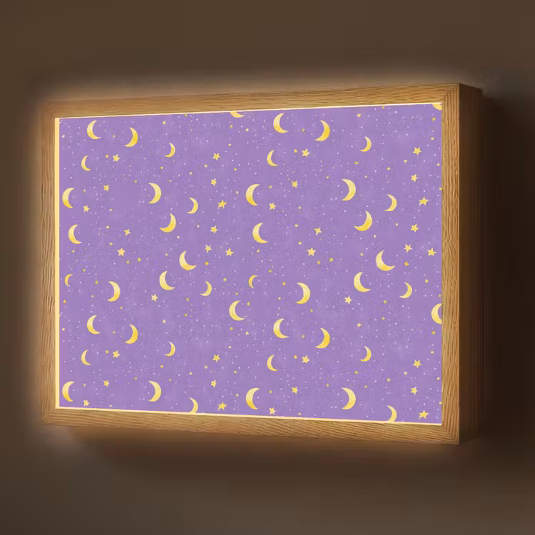Lightbox - Wandlamp - Manen - Sterren - Paars — 1