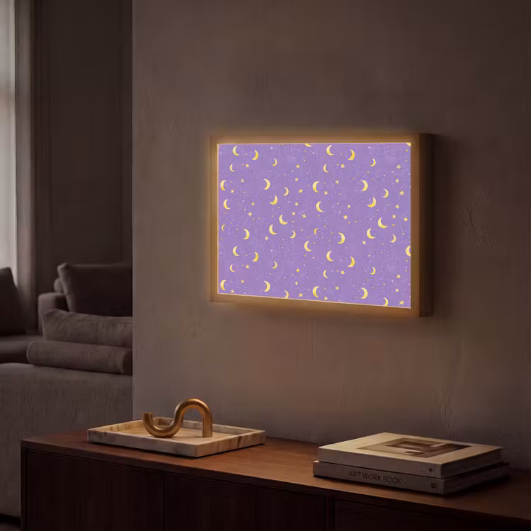 Lightbox - Wandlamp - Manen - Sterren - Paars — 2