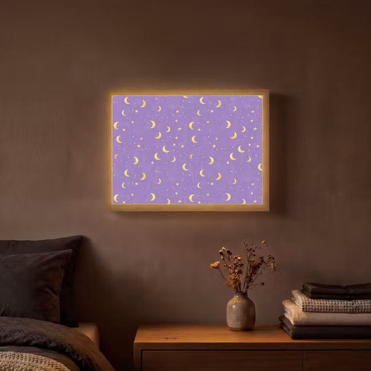 Lightbox - Wandlamp - Manen - Sterren - Paars — 3