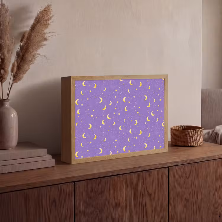 Lightbox - Wandlamp - Manen - Sterren - Paars — 4