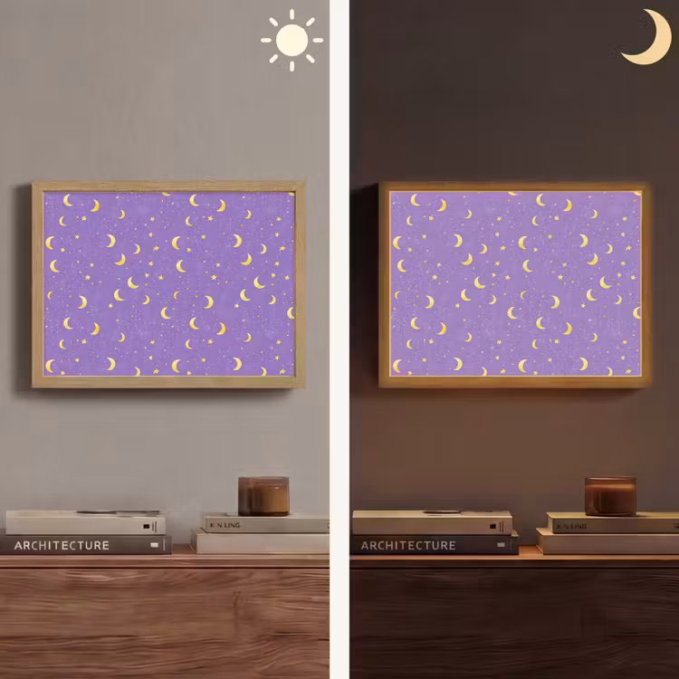 Lightbox - Wandlamp - Manen - Sterren - Paars — 6