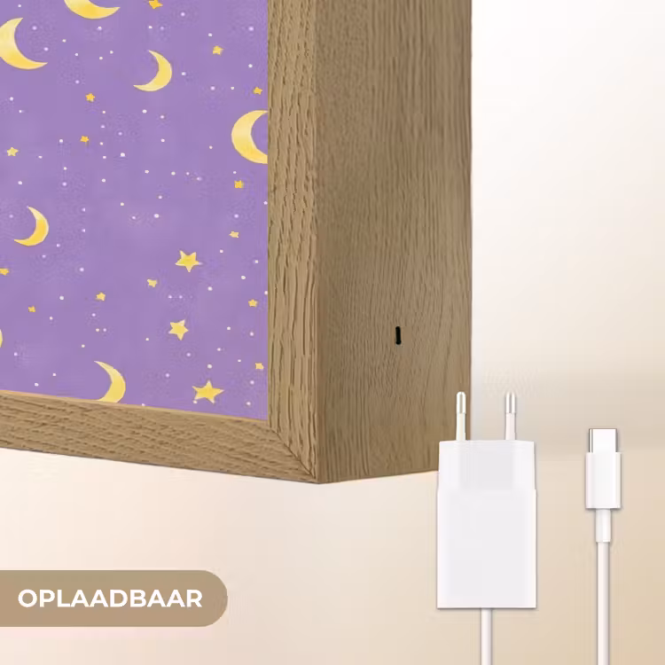 Lightbox - Wandlamp - Manen - Sterren - Paars — 7
