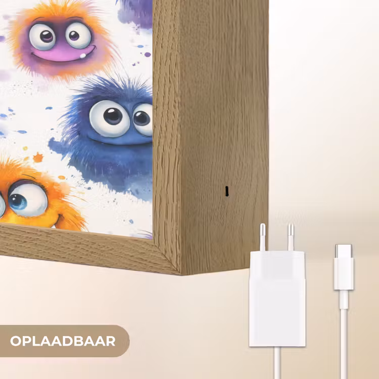 Lightbox - Wandlamp - Monstertjes - Aquarel - Kleurrijk — 7