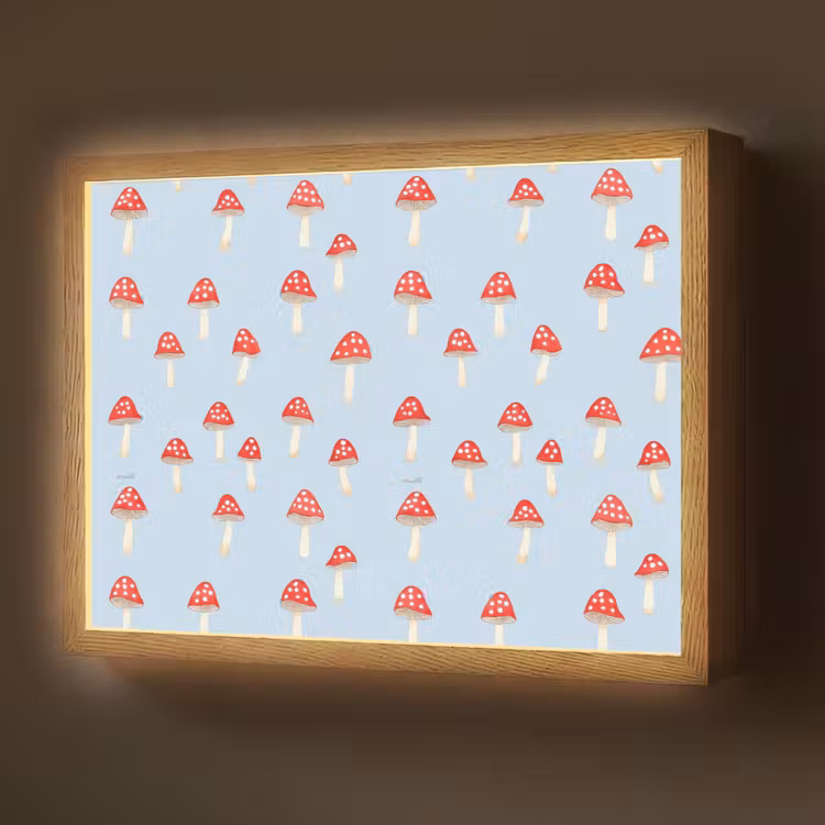 Lightbox - Wandlamp - Paddenstoel -Sprookje - Blauw — 1