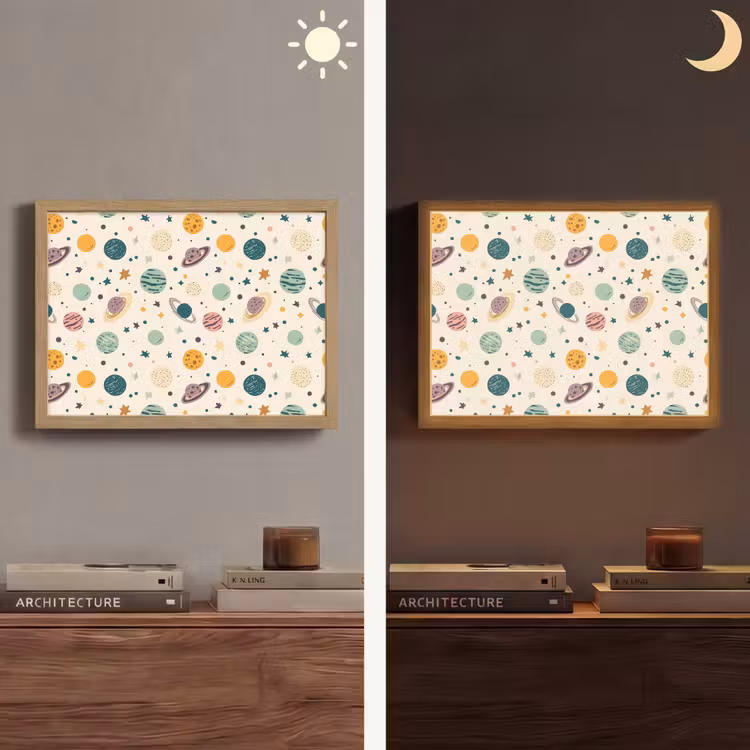 Lightbox - Wandlamp - Planeten - Retro - Kleurrijk — 6