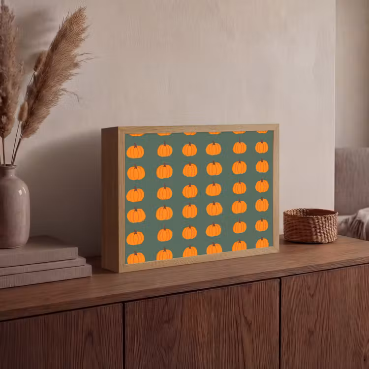 Lightbox - Wandlamp - Pompoen - Patroon - Oranje — 4