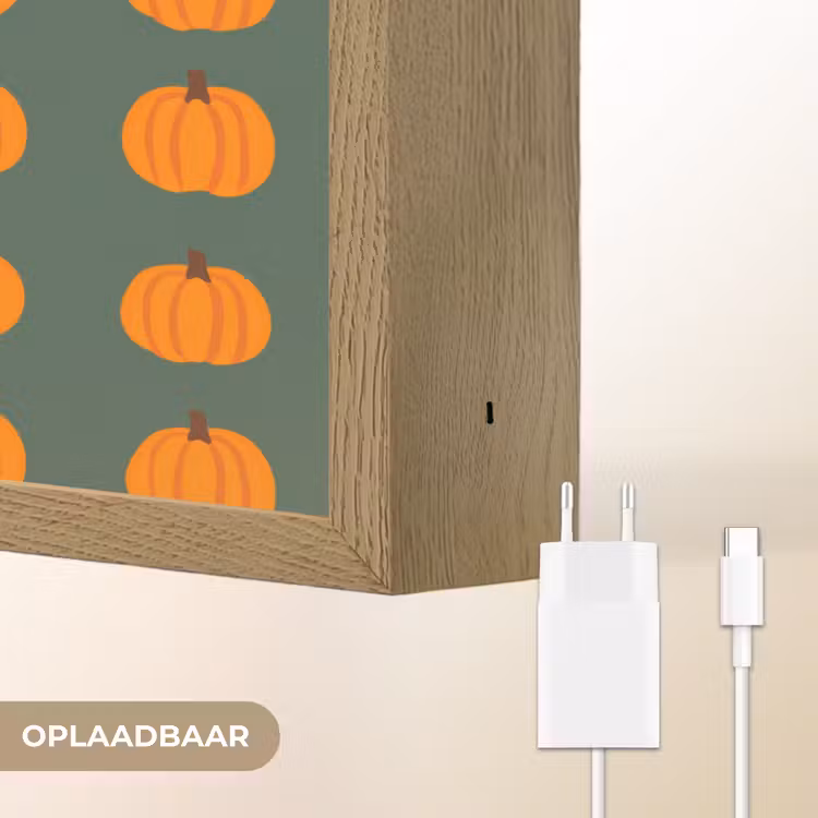Lightbox - Wandlamp - Pompoen - Patroon - Oranje — 7