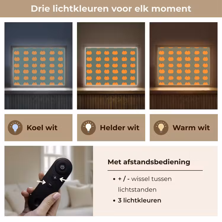 Lightbox - Wandlamp - Pompoen - Patroon - Oranje — 8