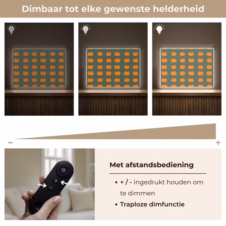 Lightbox - Wandlamp - Pompoen - Patroon - Oranje — 9
