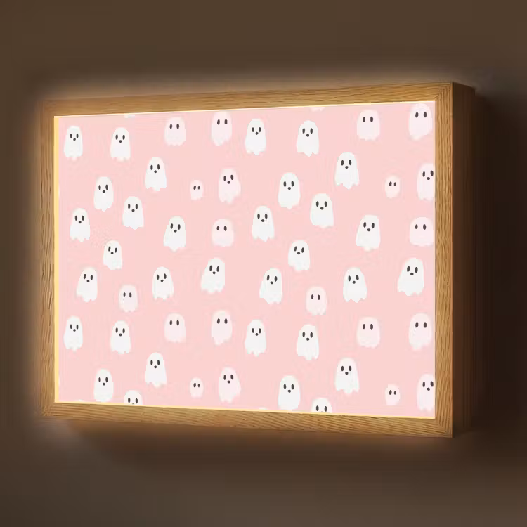 Lightbox - Wandlamp - Spookjes - Patroon - Roze — 1