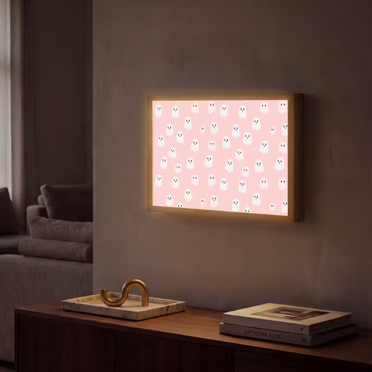 Lightbox - Wandlamp - Spookjes - Patroon - Roze — 2