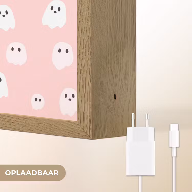 Lightbox - Wandlamp - Spookjes - Patroon - Roze — 7