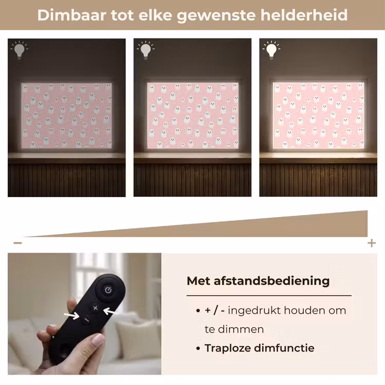 Lightbox - Wandlamp - Spookjes - Patroon - Roze — 9