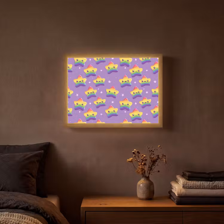 Lightbox - Wandlamp - Sterren - Regenboog - Paars — 3