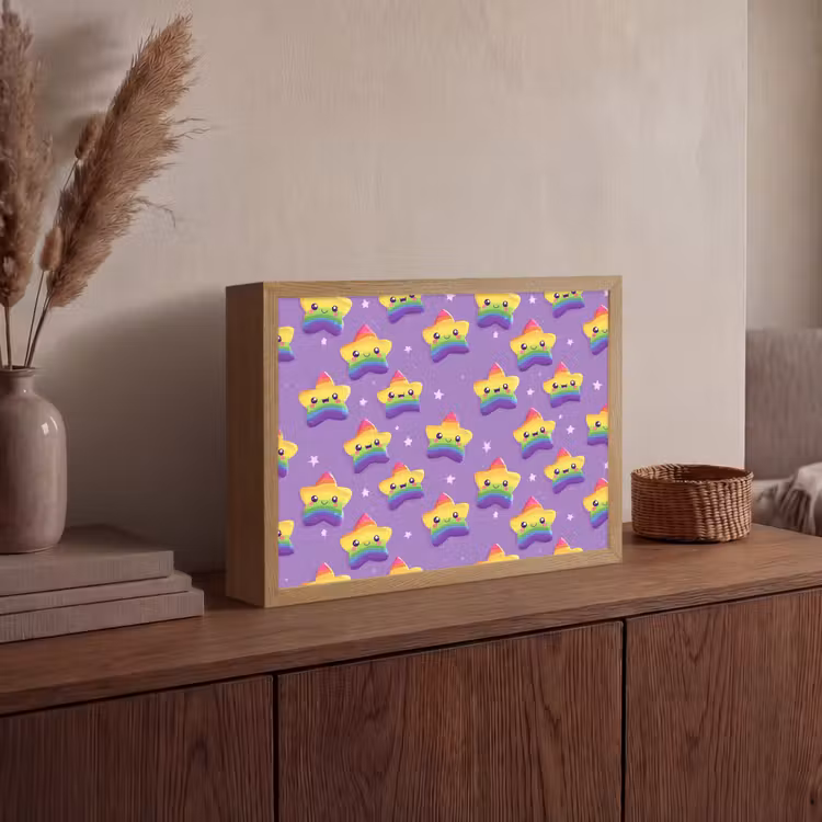 Lightbox - Wandlamp - Sterren - Regenboog - Paars — 4