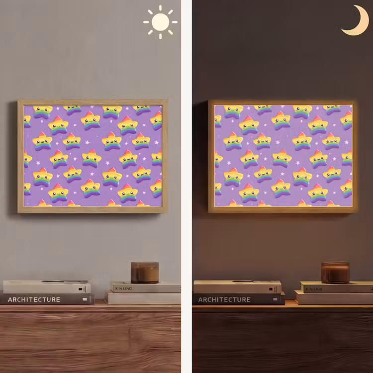 Lightbox - Wandlamp - Sterren - Regenboog - Paars — 6