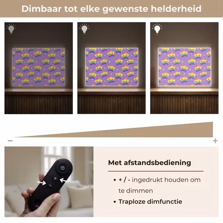 Lightbox - Wandlamp - Sterren - Regenboog - Paars — 9