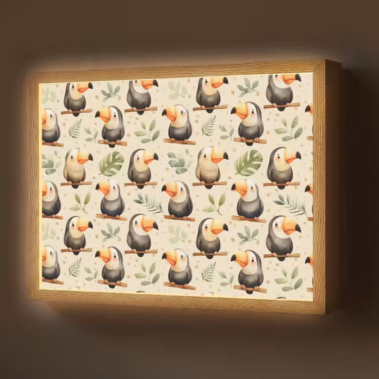 Lightbox - Wandlamp - Toekans - Exotisch - Kleurrijk — 1