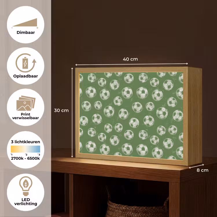 Lightbox - Wandlamp - Voetbal - Sport - Groen — 10