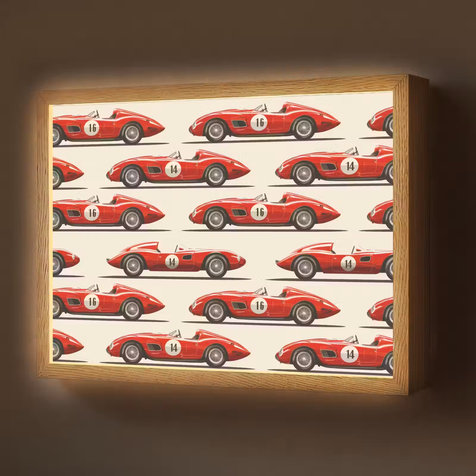 Lightbox - Wandlamp - Raceauto - Retro - Rood — 1