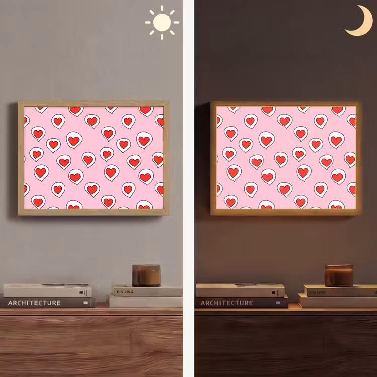 Lightbox - Wandlamp - Hartjes - Patroon - Rood — 6