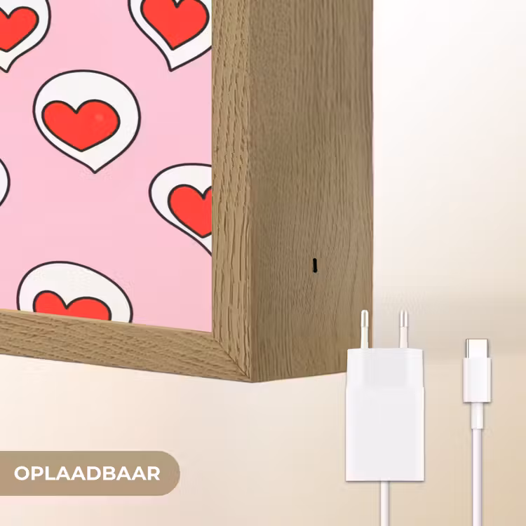 Lightbox - Wandlamp - Hartjes - Patroon - Rood — 7
