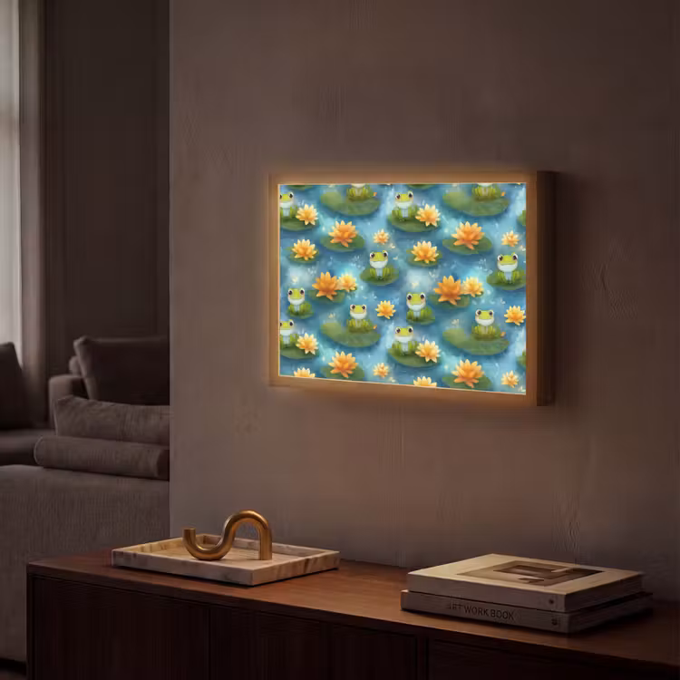 Lightbox - Wandlamp - Kikker - Lelies - Groen — 2