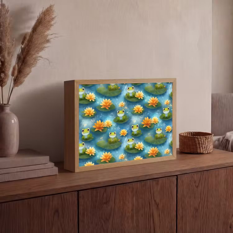 Lightbox - Wandlamp - Kikker - Lelies - Groen — 4