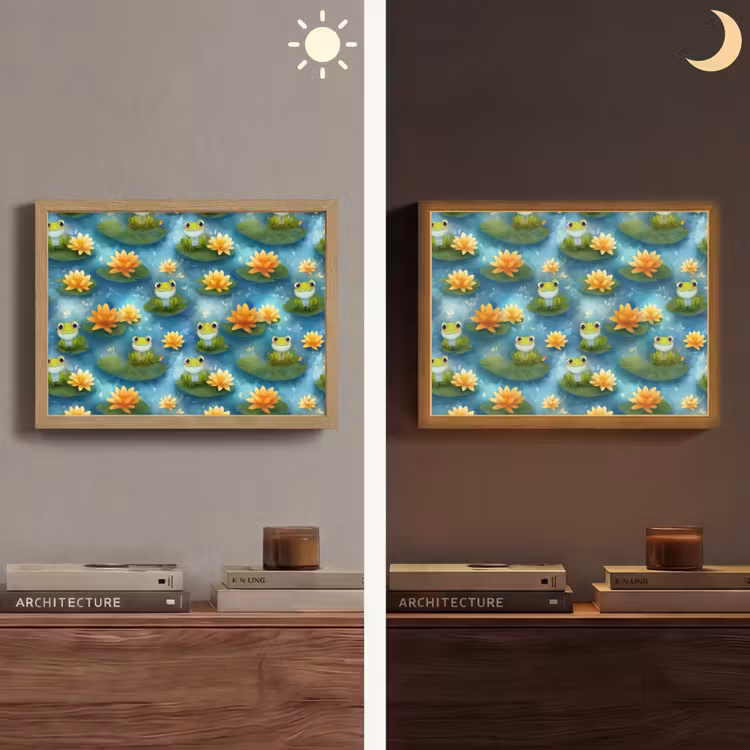 Lightbox - Wandlamp - Kikker - Lelies - Groen — 6