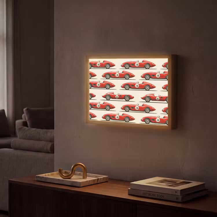 Lightbox - Wandlamp - Raceauto - Retro - Rood — 2