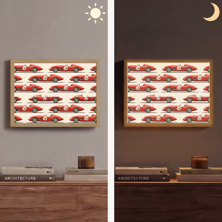 Lightbox - Wandlamp - Raceauto - Retro - Rood — 6