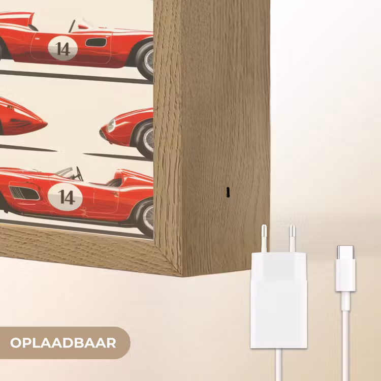 Lightbox - Wandlamp - Raceauto - Retro - Rood — 7