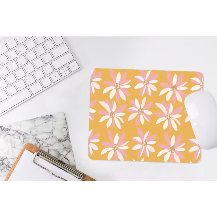 Muismat - Bloemen - Modern - Geel — 2