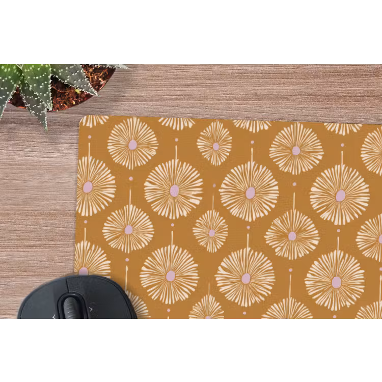 Muismat - Bloemen - Modern - Oker — 4