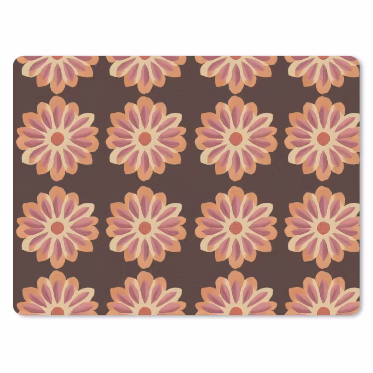 Muismat - Bloemen - Patroon - Bruin — 1