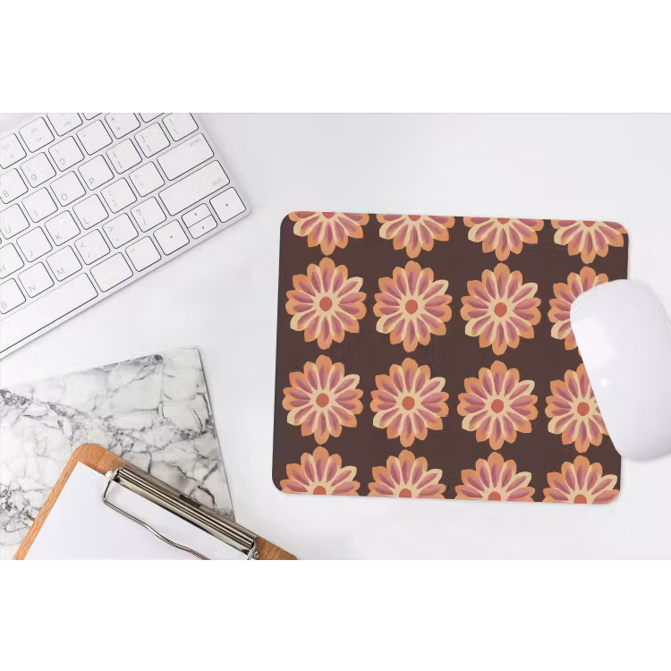 Muismat - Bloemen - Patroon - Bruin — 2