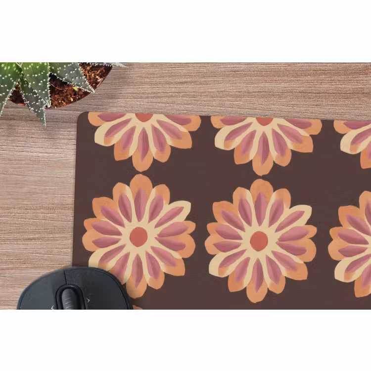 Muismat - Bloemen - Patroon - Bruin — 4