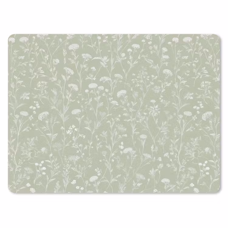 Muismat - Bloemen - Patroon - Groen — 1