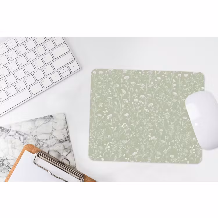 Muismat - Bloemen - Patroon - Groen — 2